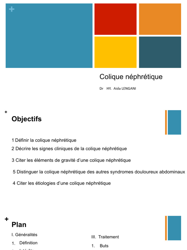 Signes cliniques de la colique néphrétique PDF Spécialités — free download