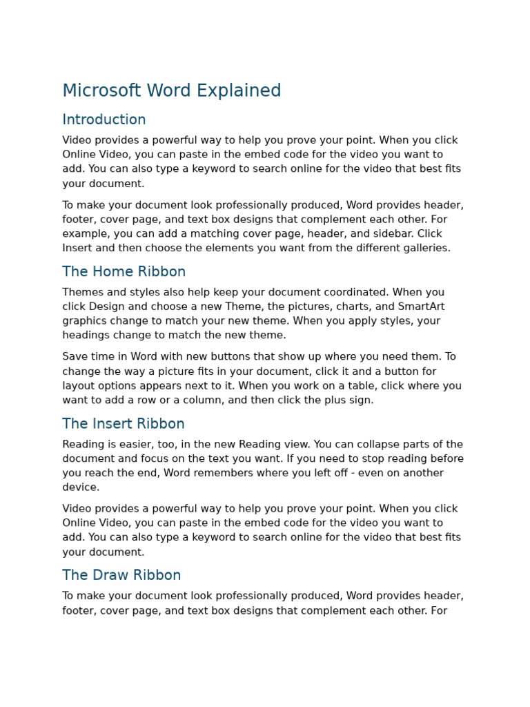 Microsoft Word Features Overview | PDF | Page Layout | Software