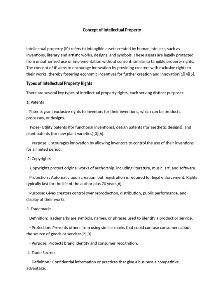 Concept of Intellectual Property | PDF | Intellectual Property ...
