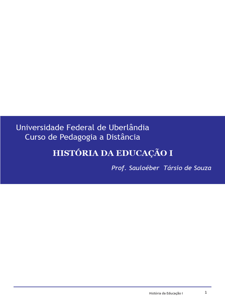 3 Guia_Impresso_Historia_da_Educacao_I_-_Completo | PDF | Tempo | Pedagogia