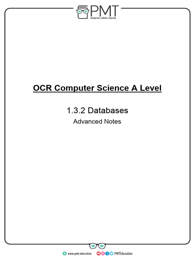 A Level Computer Science: Database Notes | PDF | Acid | Database ...