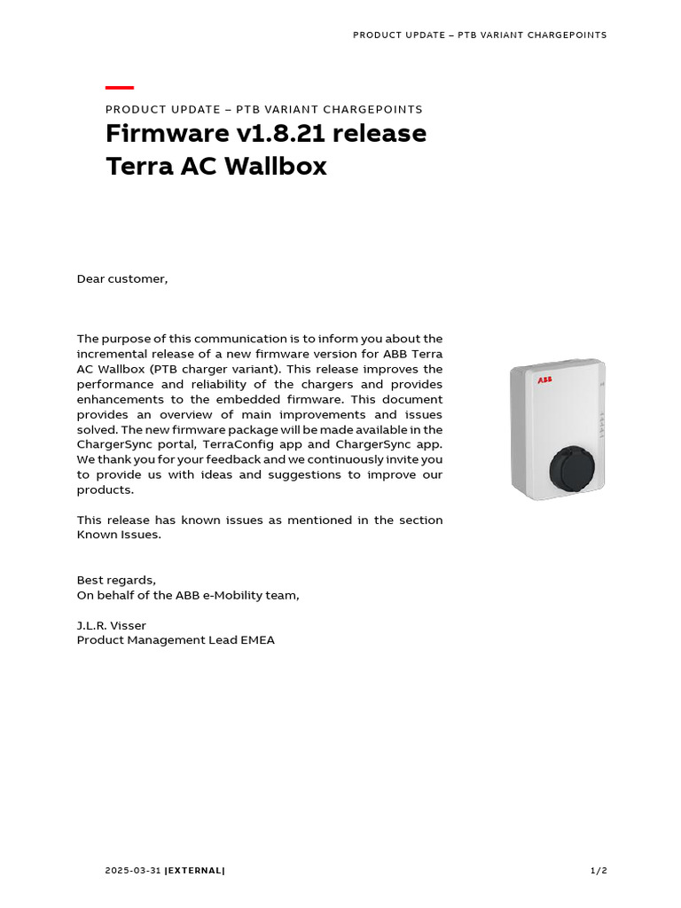 Release Notes Terra AC FW - v1.8.21 - PTB - External | PDF | File ...