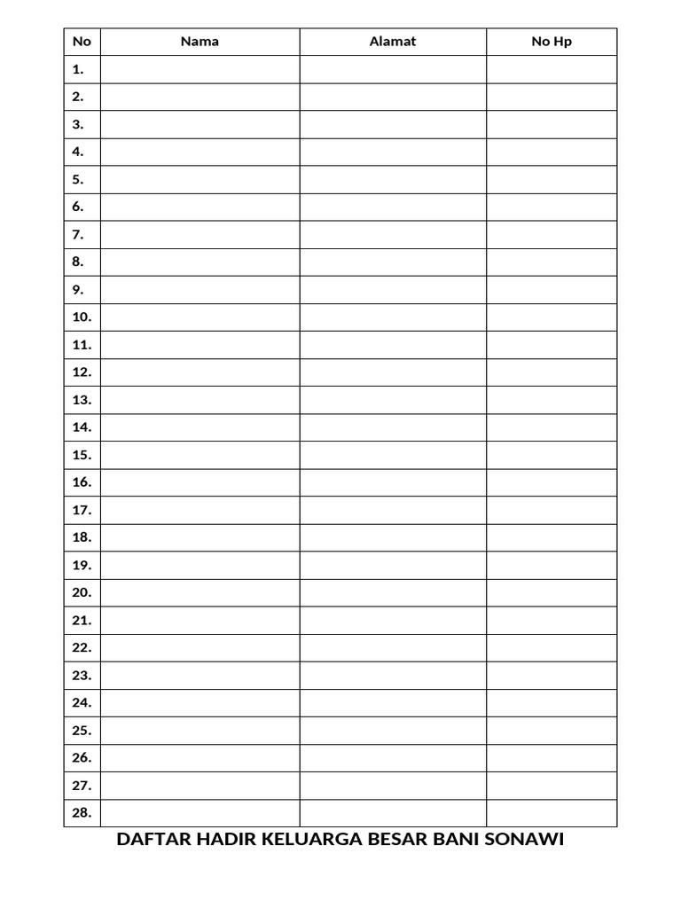 Daftar Hadir | PDF