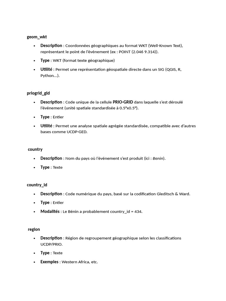Coordonnées géographiques au format WKT | PDF