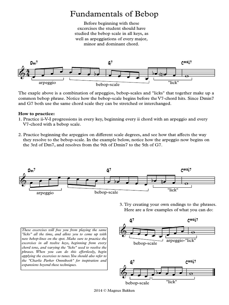 Bebop Phrase Practice Techniques | PDF | Elements Of Music | Musical Scales