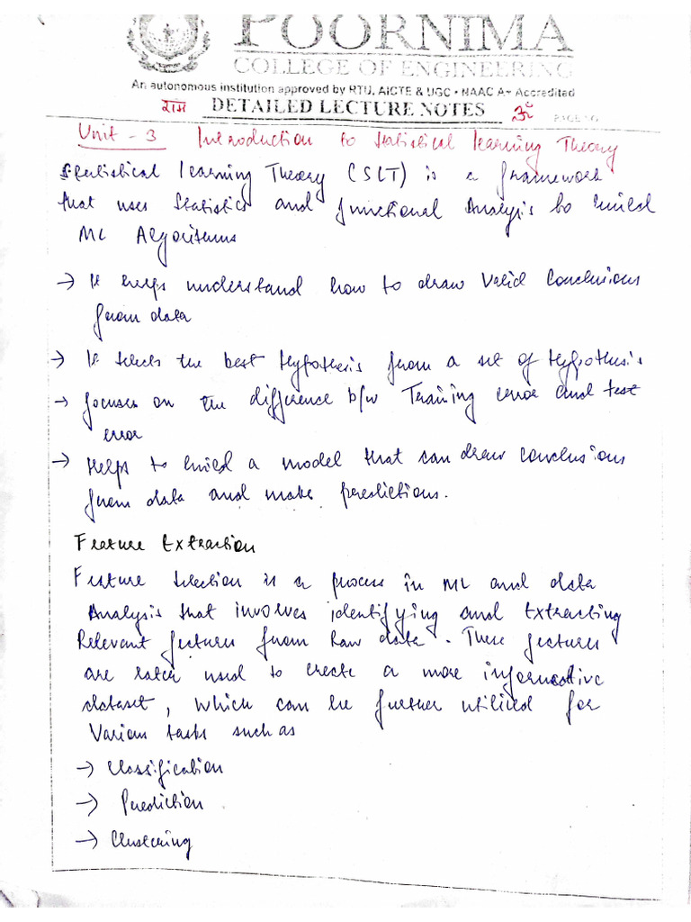 ML Unit - 3 Notes | PDF