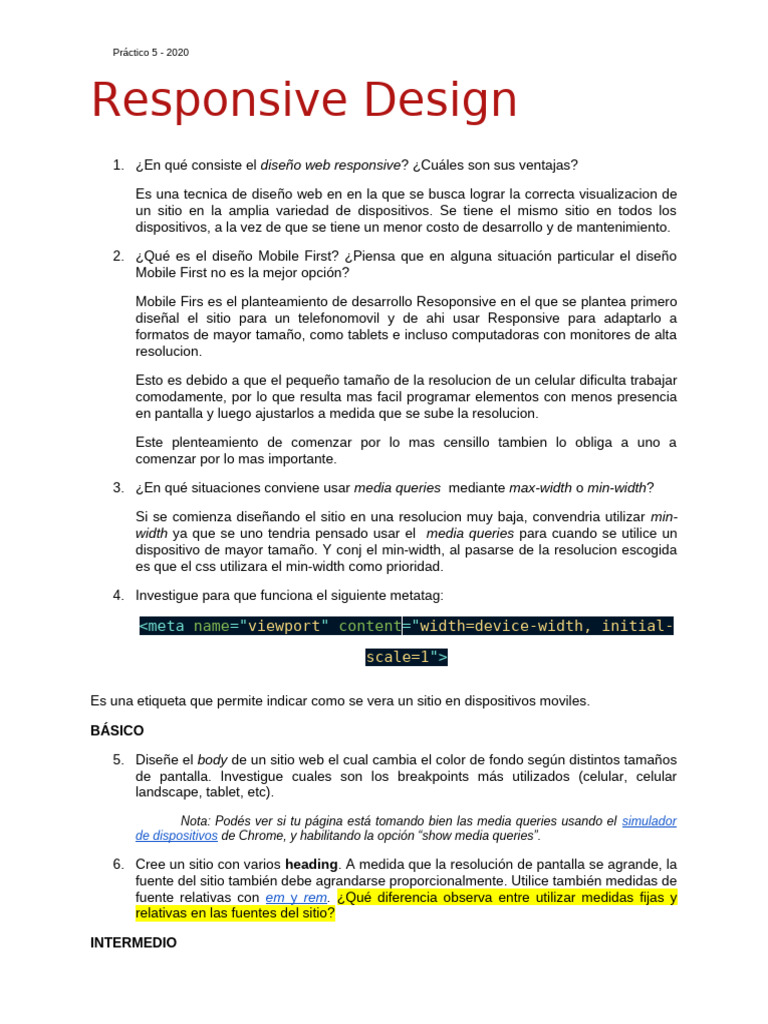 Practico 05 - Responsive Design | PDF | Bootstrap (marco frontal ...
