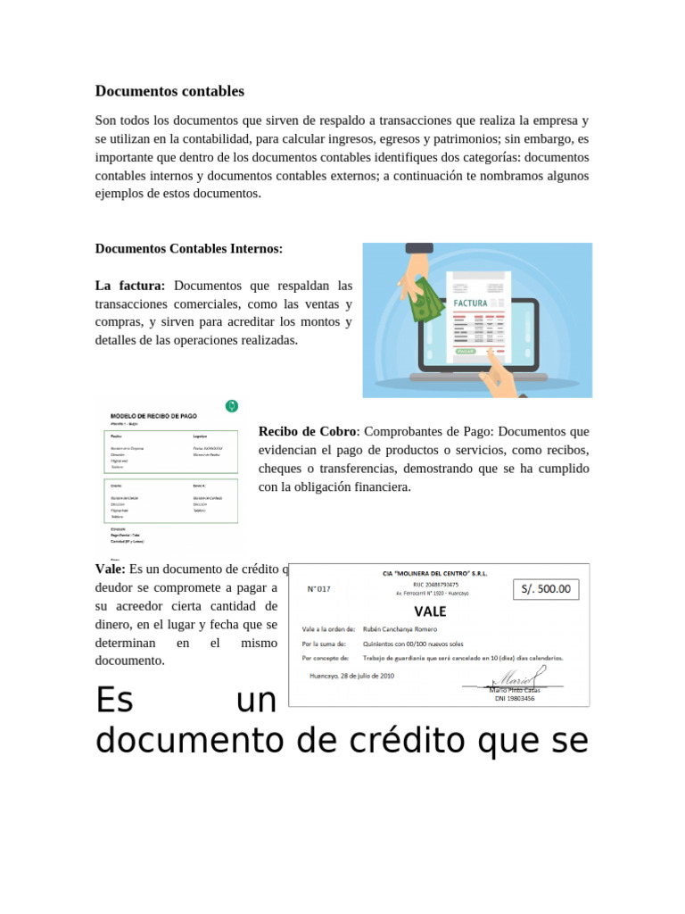 Tipos de Documentos Contables | PDF | Contabilidad | Pagos