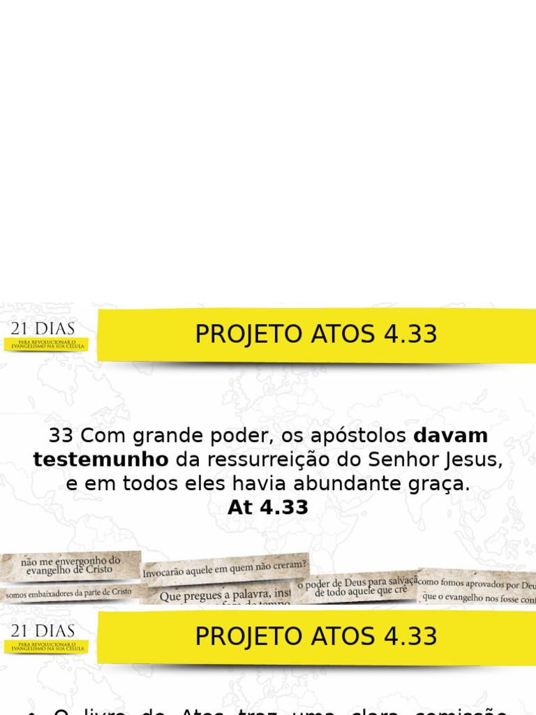 PROJETO ATOS 4.33 - Apresentação | PDF | Atos dos apóstolos | Pecado