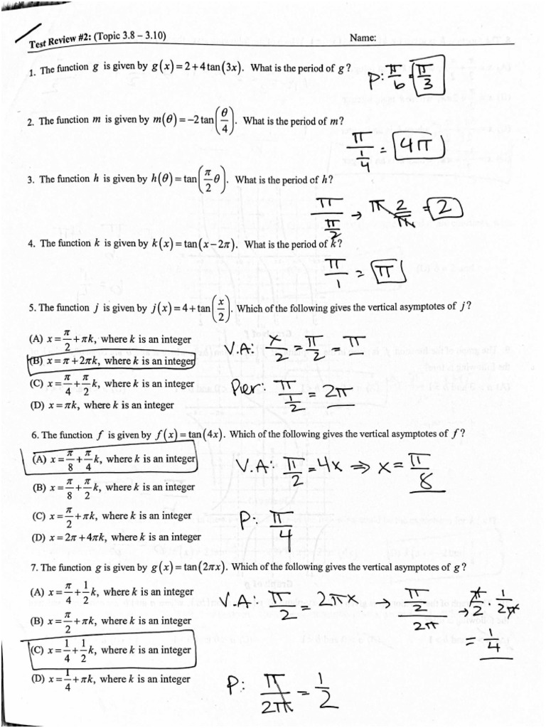 Test 2 Review Solutions | PDF