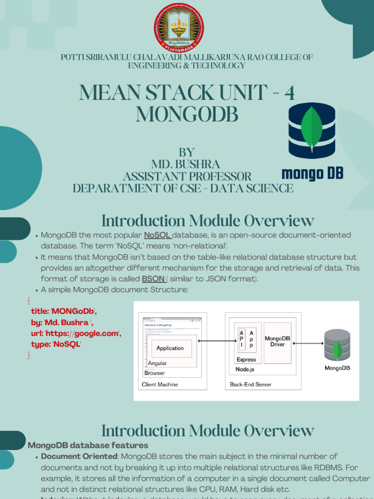 MongoDB Document Structure Overview | PDF | Mongo Db | Databases
