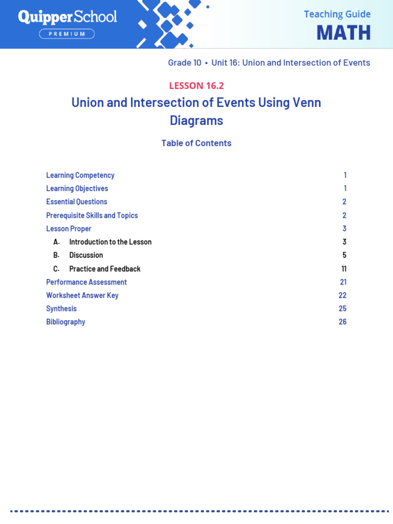 Venn Diagrams: Union & Intersection in Probability | PDF | Cognition ...