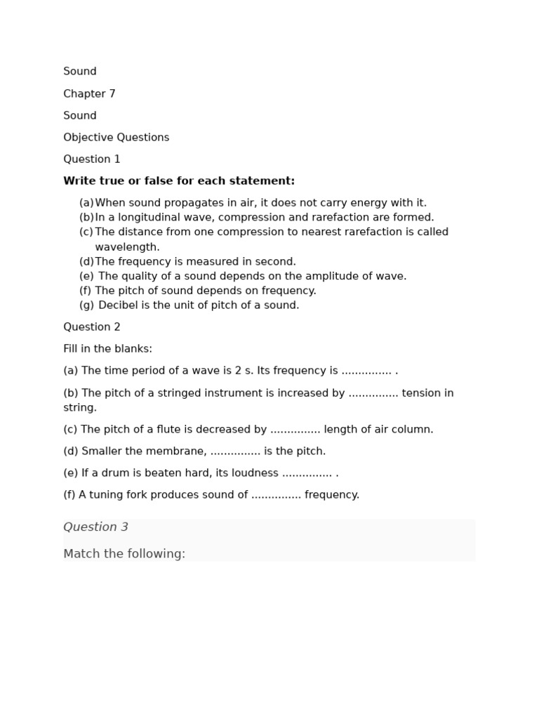 Shaurya's Test Chapter Sound | PDF | Sound | Waves