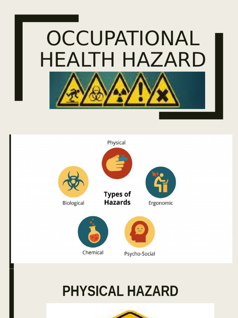 Occupational Health Hazard | PDF | Hazards | Occupational Safety And Health