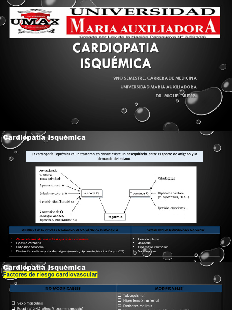 Clase 5. Cardiopatia Isquemica | PDF | Infarto de miocardio | Isquemia