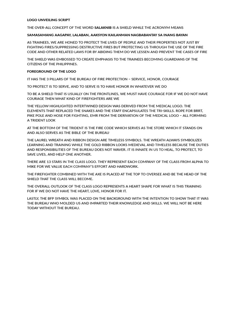 Logo Unveiling Script | PDF