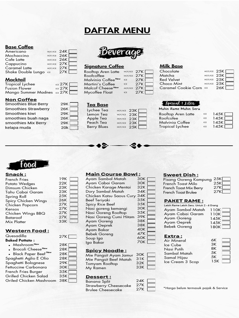 Comprehensive Food and Beverage Menu | PDF | Cooking | Foods