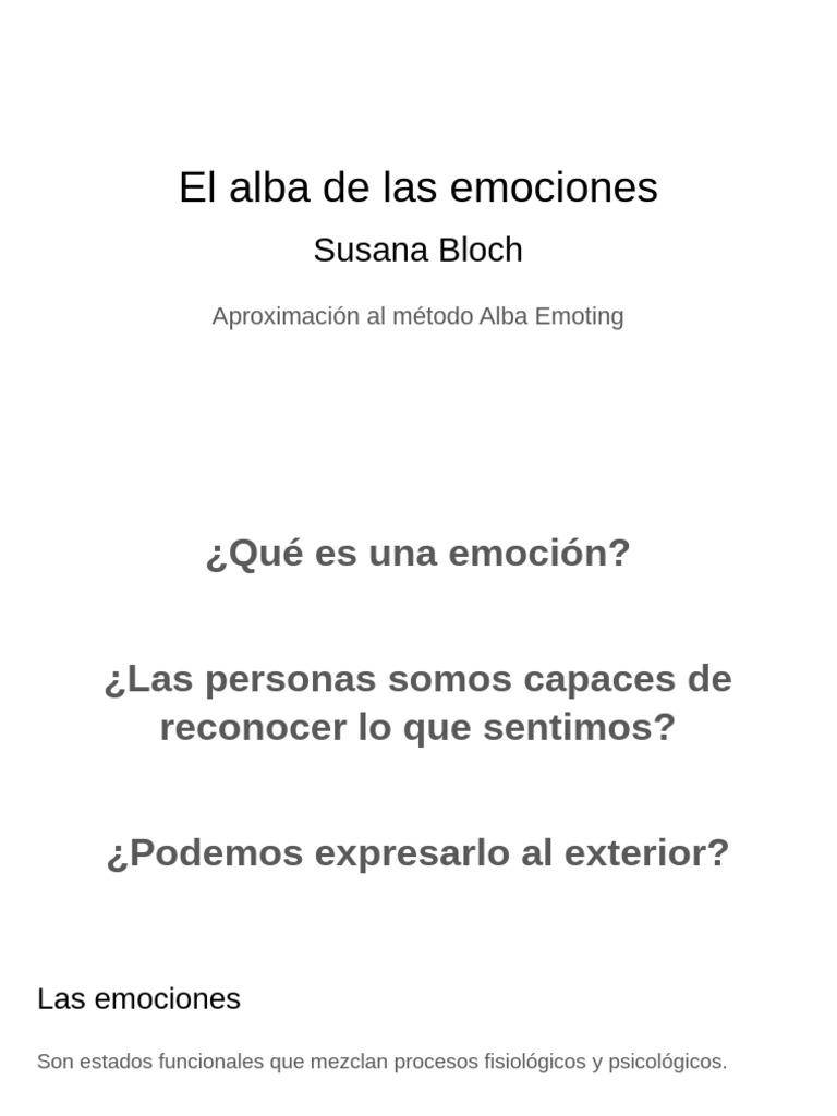 Alba Emoting: Comprendiendo las emociones | PDF | Las emociones ...