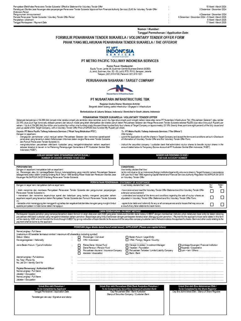 META - Form TO Tahap 4 Periode Perpanjangan 06 Desember 2024 - 05 Maret ...