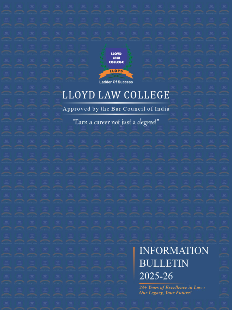 Lloyd Law College Brochure 2025-26 | PDF | Lawyer | Legal Education