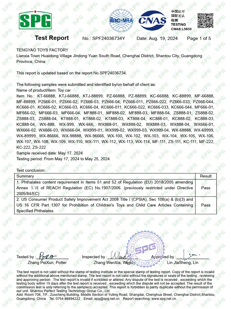 KC666 Toy Compliance Test Results | PDF