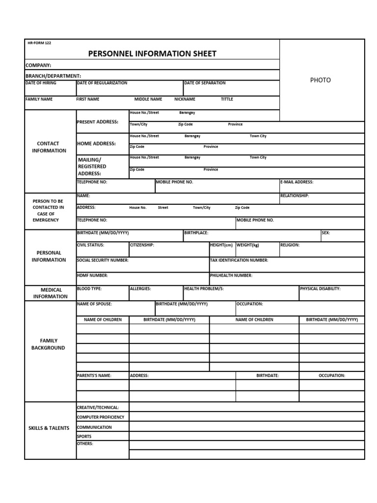 Personal Information | PDF