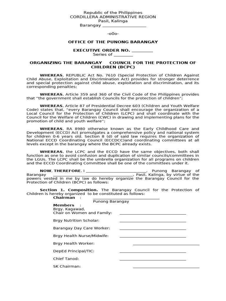 Organizing Barangay Council for Children | PDF | Justice | Crime & Violence