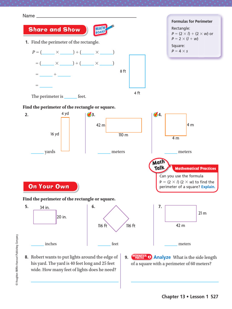 Perimeter Formulas and Examples | PDF | Foot (Unit) | Mathematics
