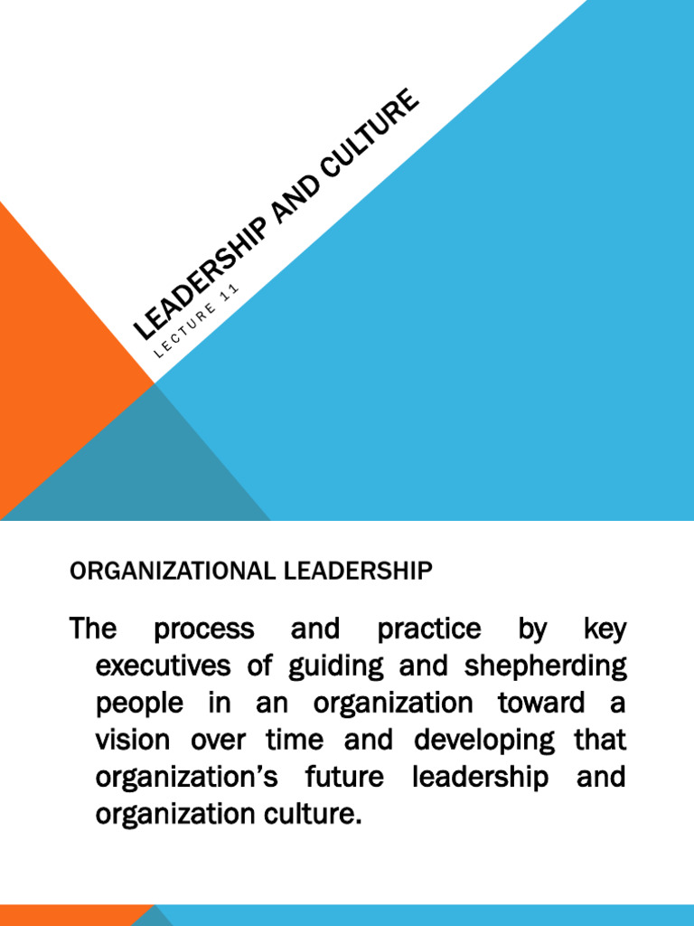 Leadership and Culture Dynamics | PDF | Leadership | Organizational Culture