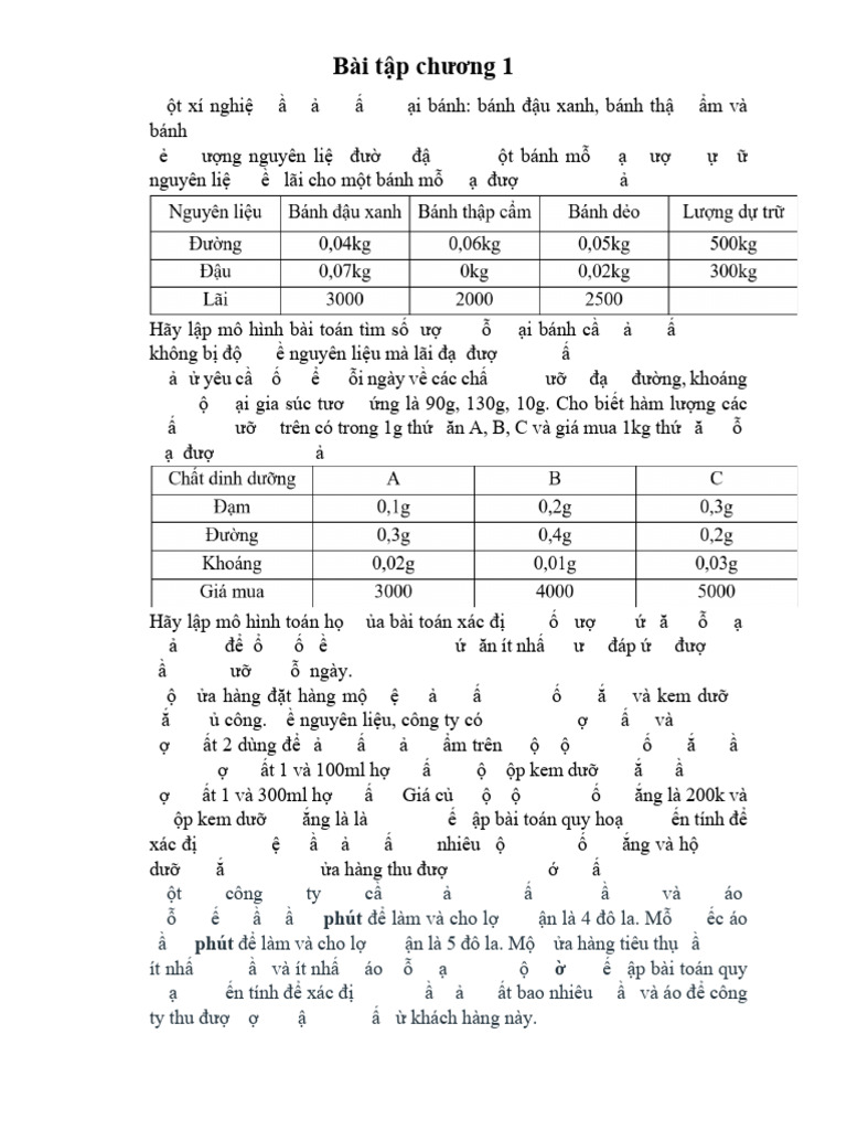 Bài tập chương 1-QHTT | PDF