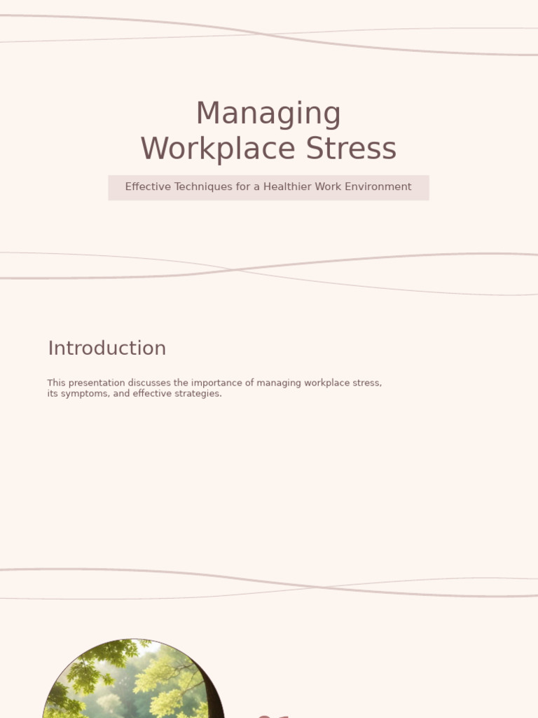 Effective Strategies for Workplace Stress | PDF | Occupational Stress ...