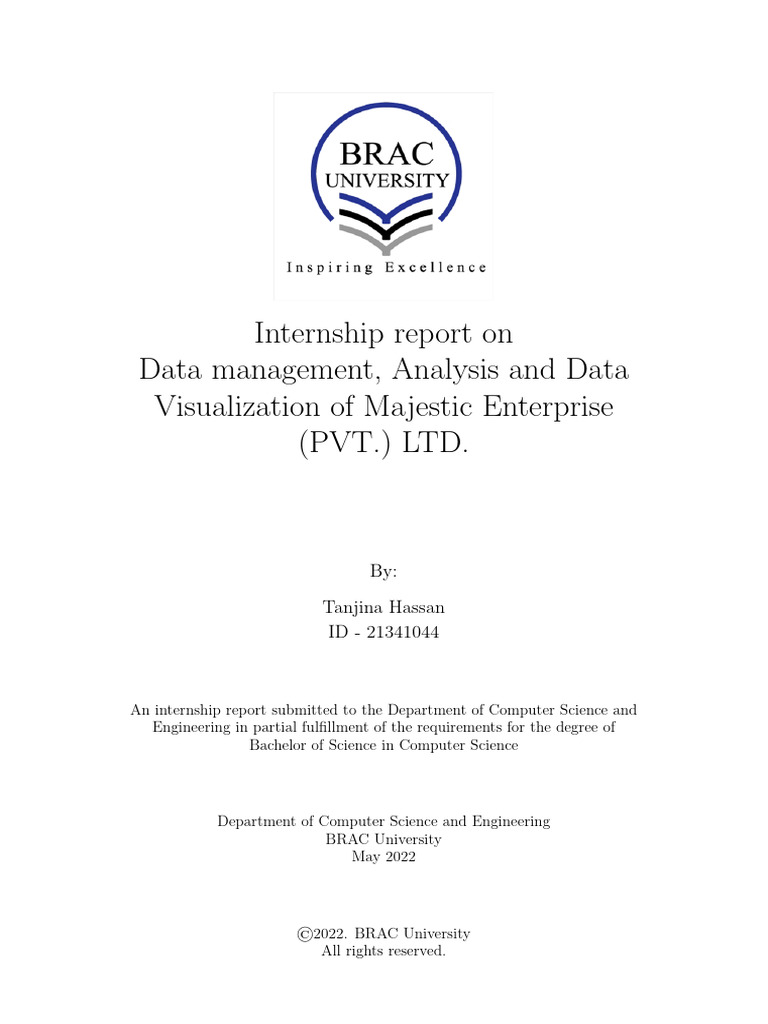 Internship Report On Data Management, Analysis and Data Visualization ...