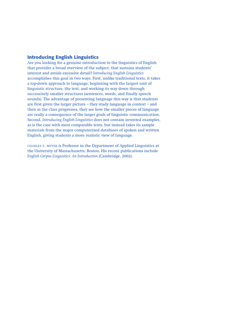 Introducing English Linguistics | PDF | Linguistics | English Language
