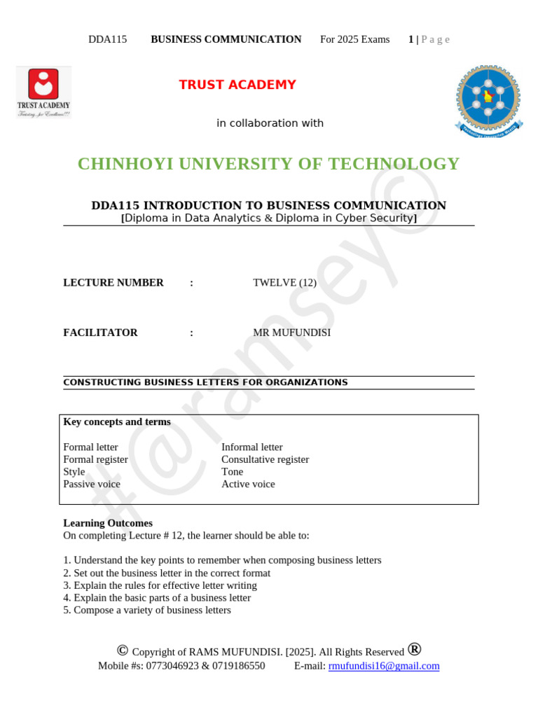 Business Letter Writing Guide 2025 | PDF | Human Communication