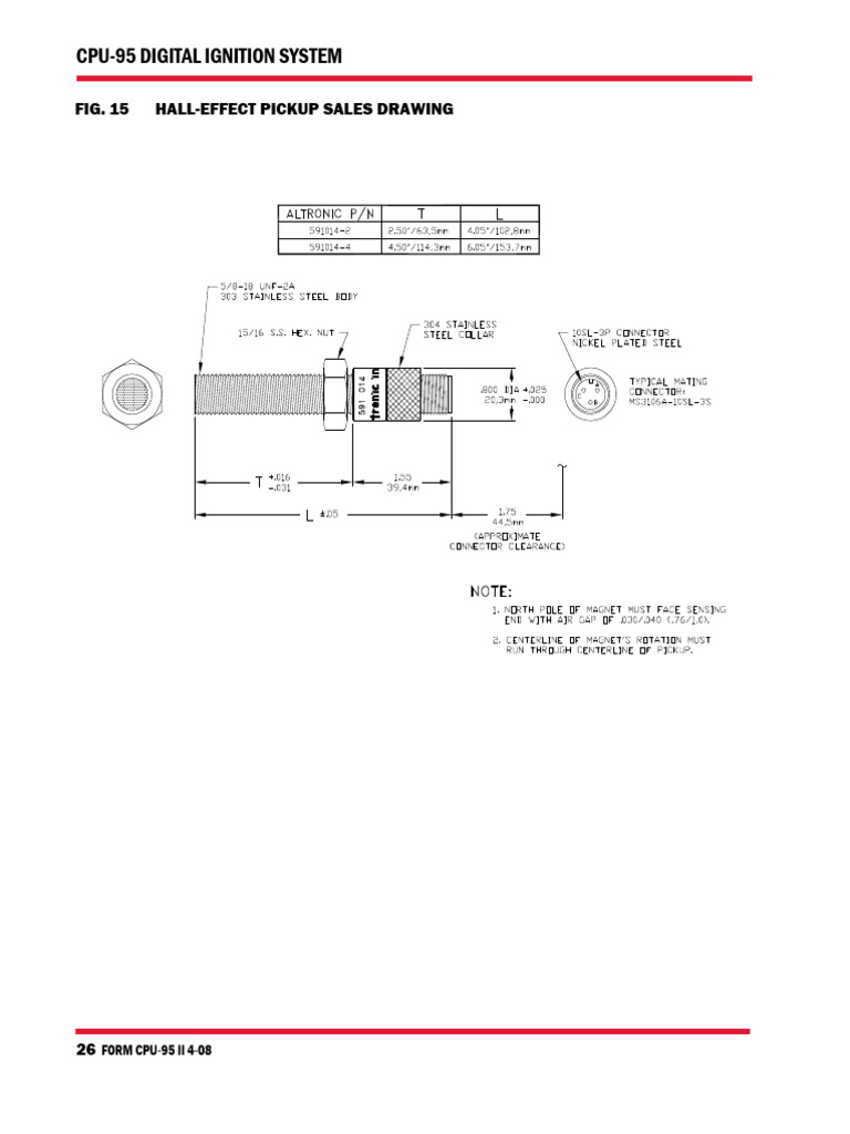 Cpu-95 Digital Ignition System: FIG. 15 Hall-Effect Pickup Sales ...