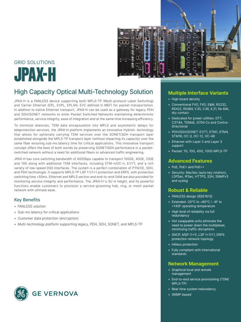 JPAX-H: High-Capacity MPLS-TP Solution | PDF | Networking ...