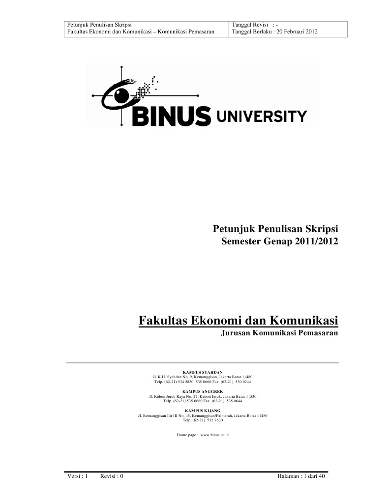Skripsi Binus Akuntansi Ide Judul Skripsi Universitas