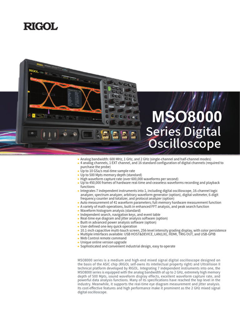 2 GHz Mixed Signal Digital Oscilloscope | PDF | Telecommunications ...