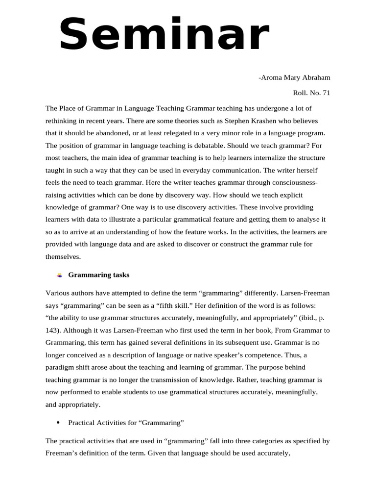 Teaching Grammar through Consciousness-Raising | PDF | Learning ...
