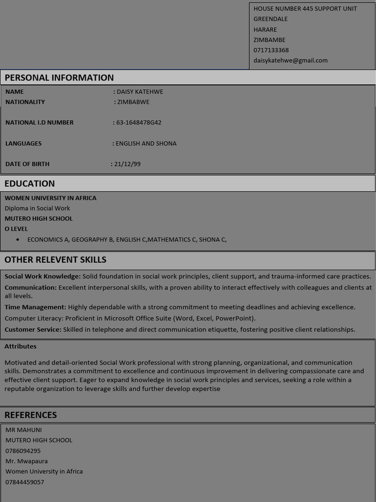 DAISY KATEHWE CV-1 | PDF