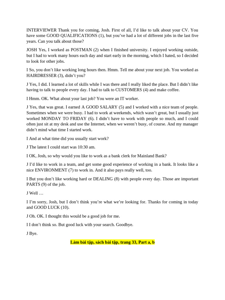 Job Interview Insights with Josh | PDF