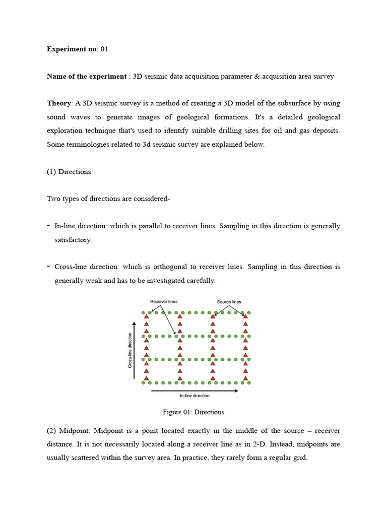 3D Seismic Acquisition Parameters | PDF | Reflection Seismology