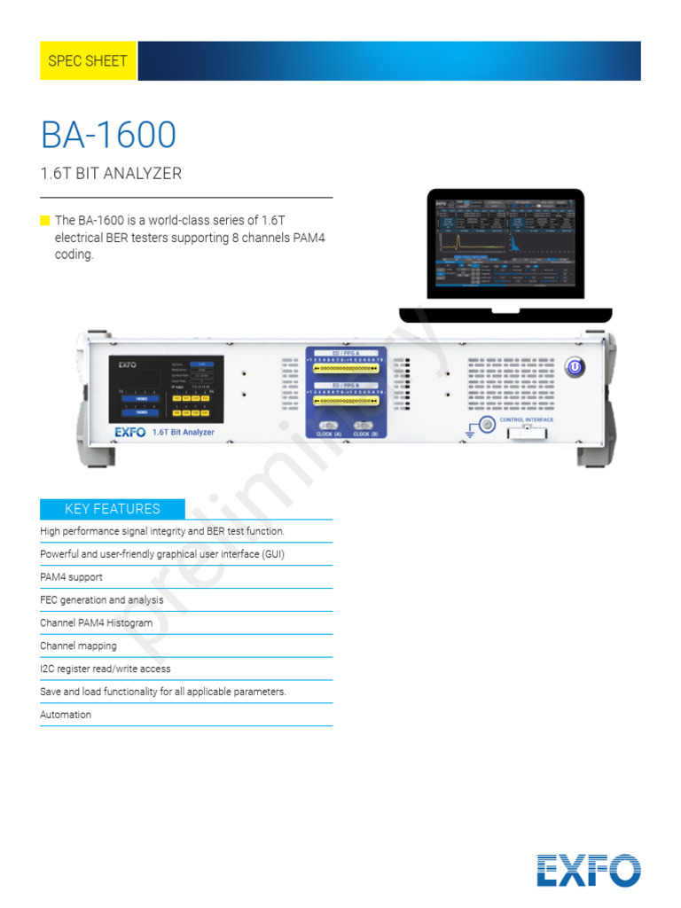 BA-1600 Bit Analyzer Specifications | PDF | Electronics | Information ...