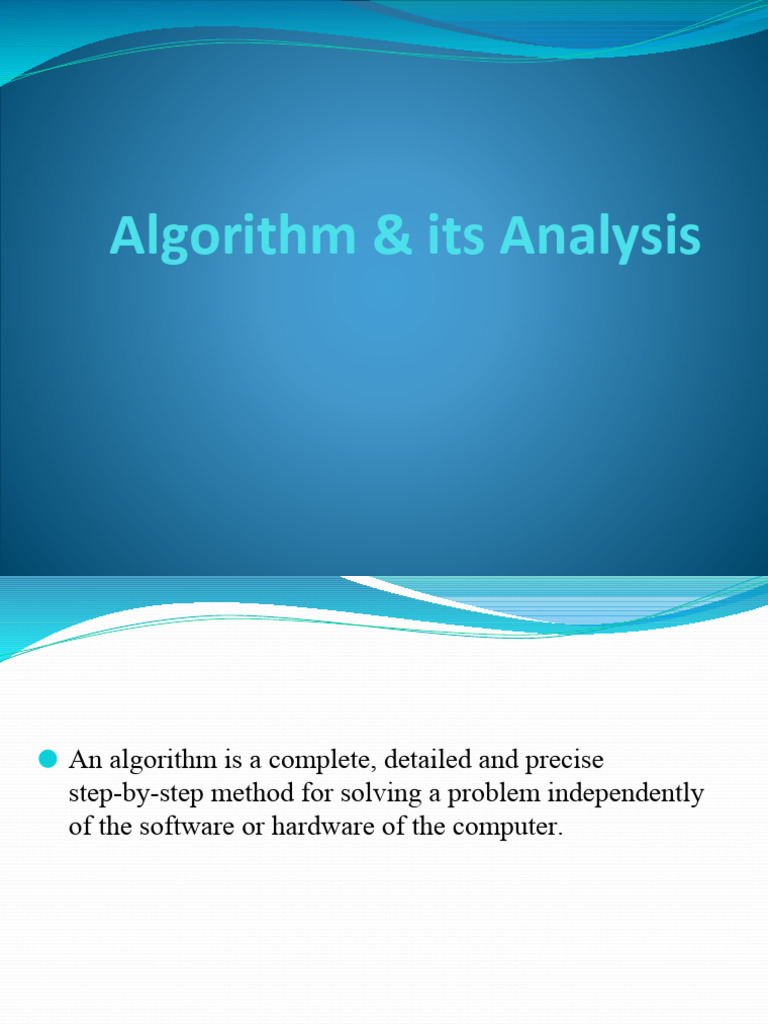 Understanding Algorithms and Their Analysis | PDF | Algorithms ...