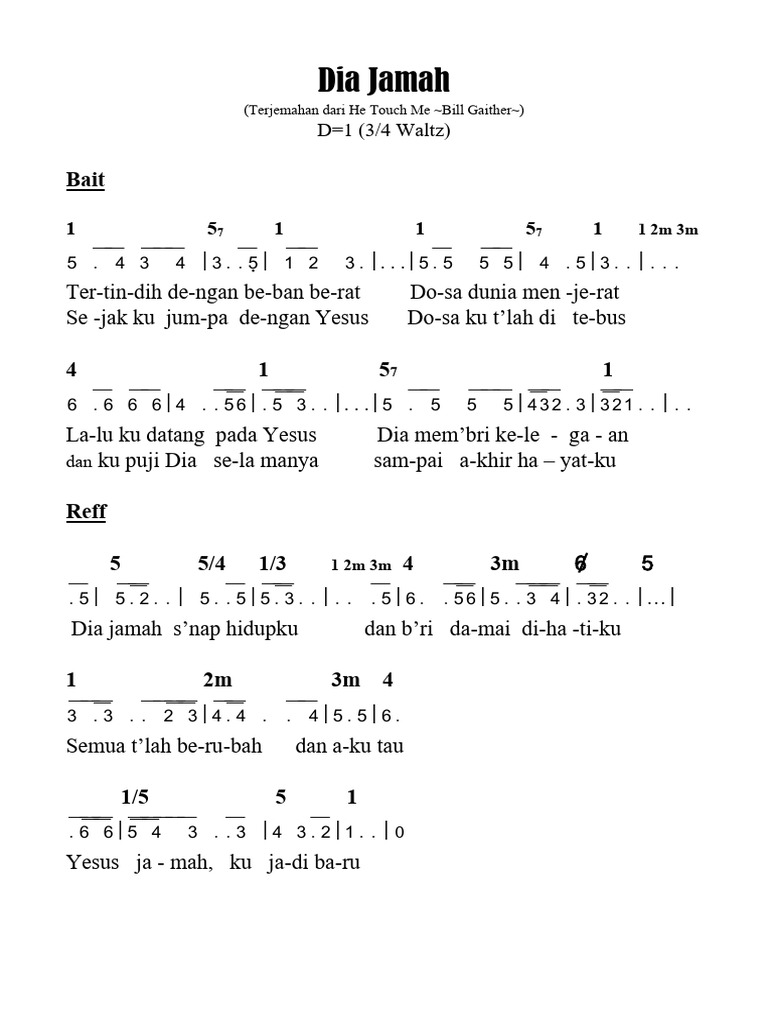 Lirik dan Chord Dia Jamah | PDF