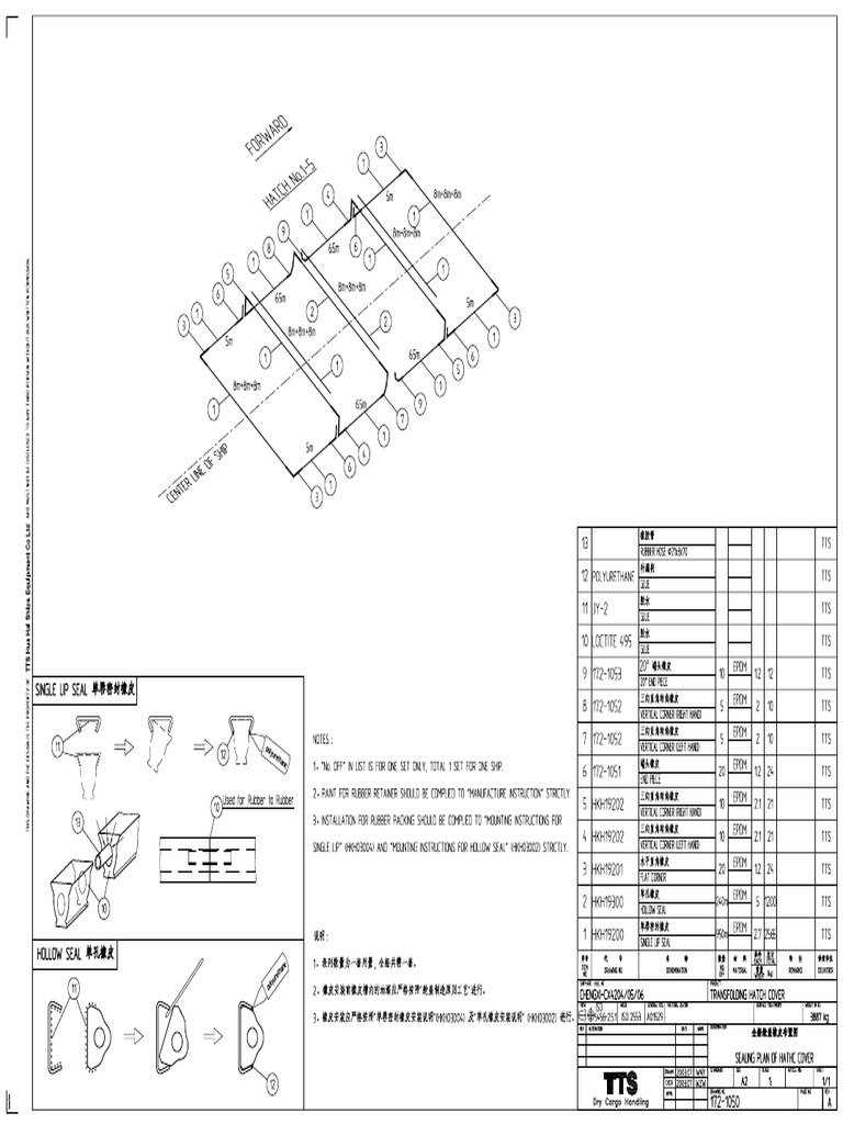 Sealing Plan of Hatch Covers | PDF