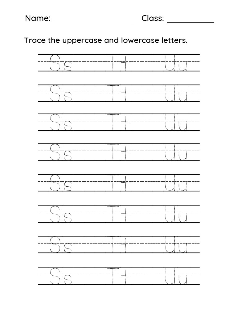 Worksheet S, T, U | PDF