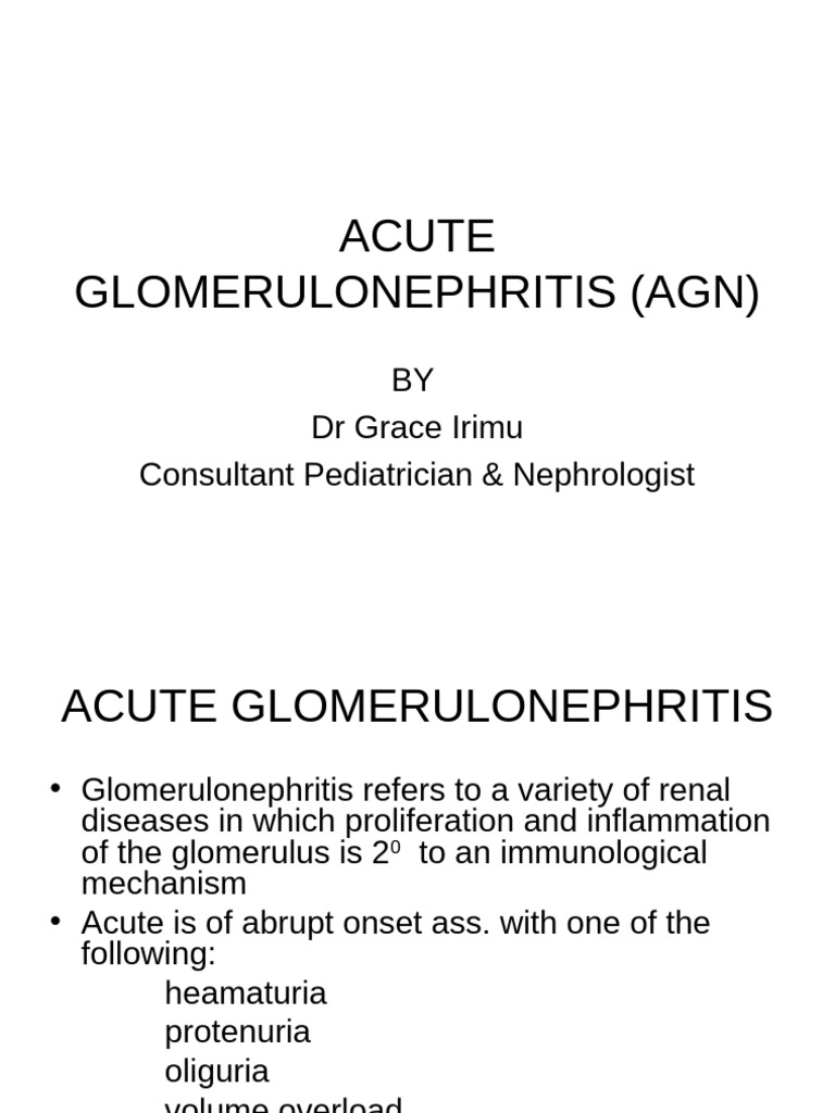 Acute Glomerulonephritis in Children | PDF | Medical Specialties ...