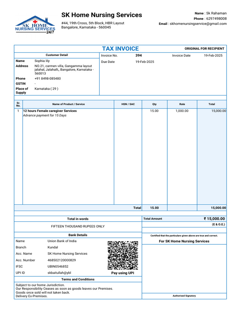 Invoice 394 Sophia Lily Sophia Lily 05-14-06 | PDF | Payments