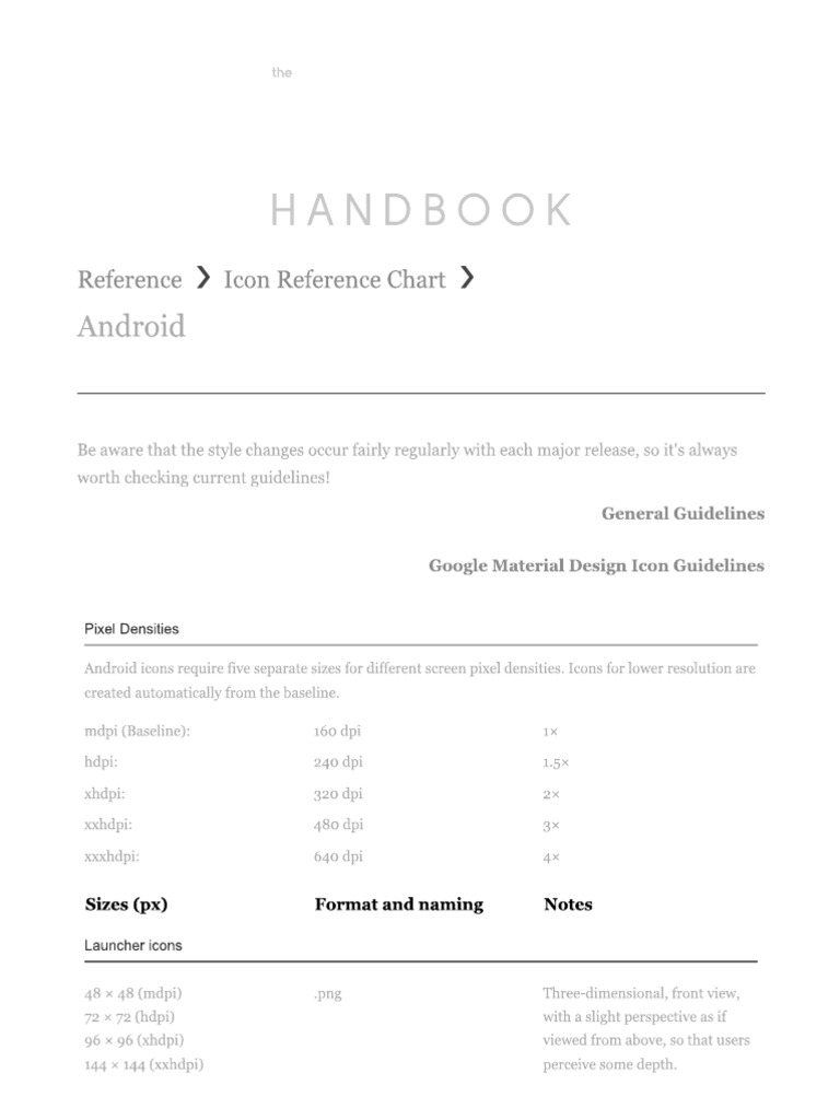 Icon Sizes | PDF